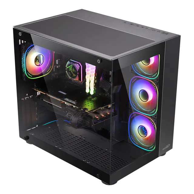 GABINETE SENTEY A30 GS-8100 VIDRIO TEMPLADO 4 FAN ARGB COLOR NEGRO