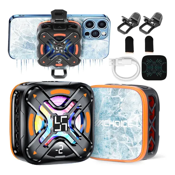 Enfriador Para Celular Ventilador Pantalla Gamer Rgb General Hotu Refrigeración De Semiconductores Los Comités De Dos Partidos Pueden Ajustarse Visualización De Temperatura Silenciar