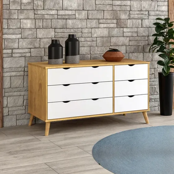 Cajonera Cómoda Guarda Ropa Cajones Dormitorios Color Blanco Compramas