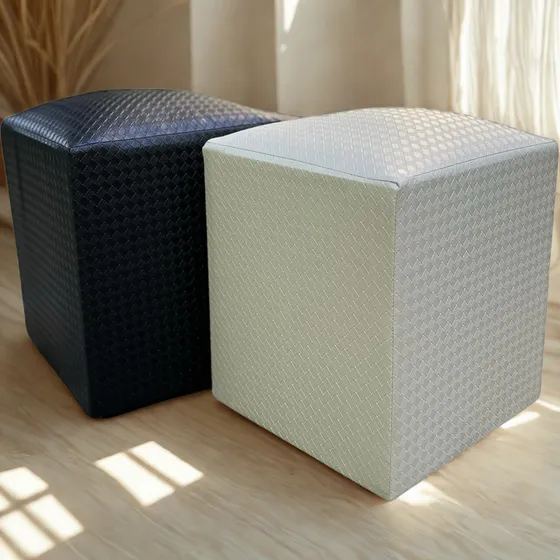 Pufe Banqueta Puf Decorativo Assento Banco Cubo Grande Couro