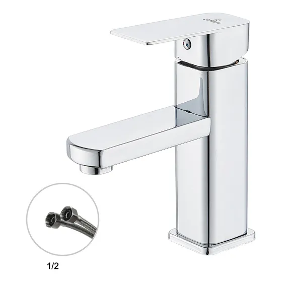 Llave Lavamano Cuadrada Monomando 