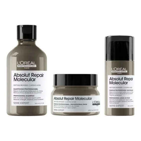 Pack L'oréal Prof Repair Molecular Shampoo+máscara+leave In