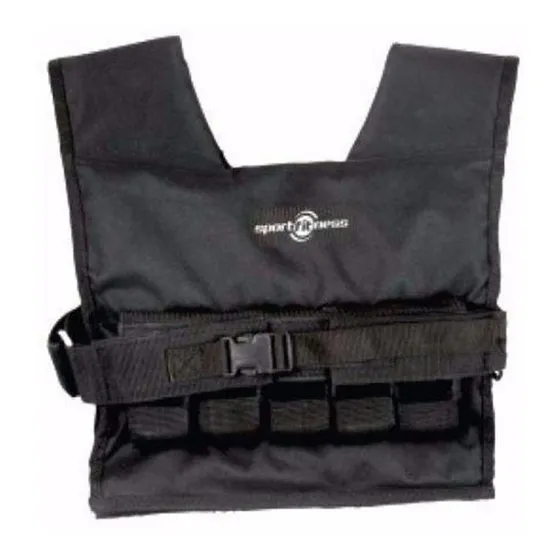 Chaleco Pesas 10k Barras Hierro Sportfitness Profesional Gym Color Negro