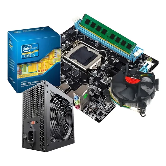 Kit Upgrade I5 3470 Placa Mãe H61 C/ Fonte 500w 16gb Ddr3 Cor Preto