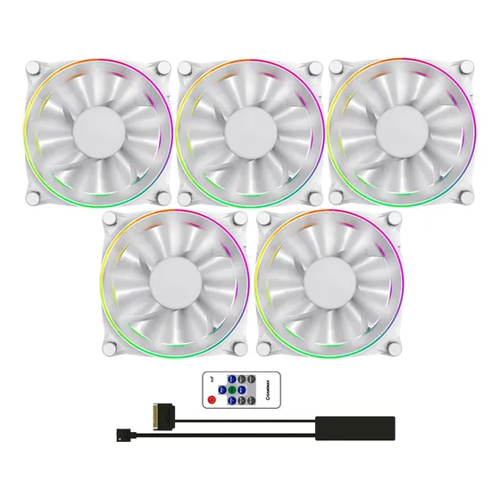 5 Fan Cooler Argb Big Bowl Gmx-12dbb Wt +controladora