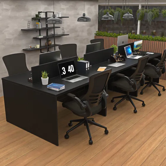 Estação De Trabalho Escritório 1200x600 6 Lugares Netmobil