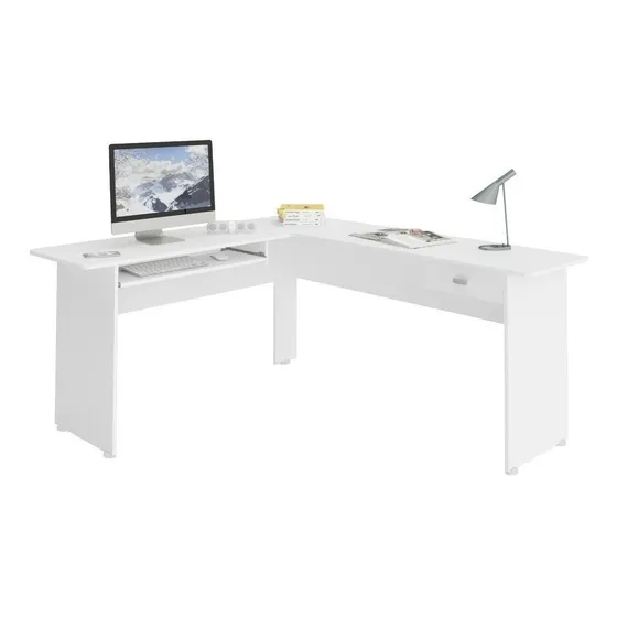 Mesa de oficina Cannes Artely White Gi con 1 cajón