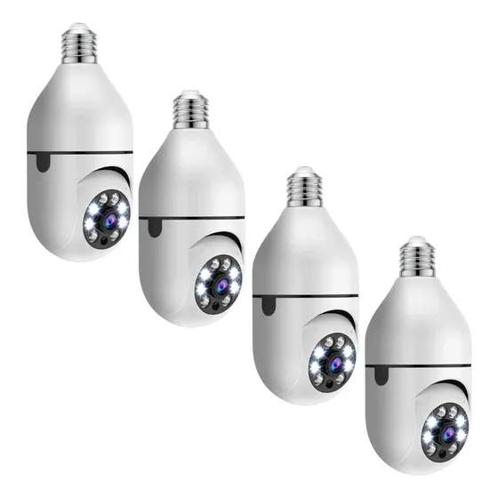 Kit 4 Câmera Lâmpada Wifi Yoosee Visão Noturna 360º Branca