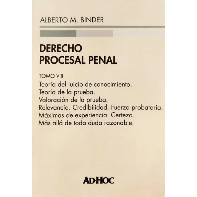 Binder Derecho Procesal Penal Tomo 8 Novedad 2025