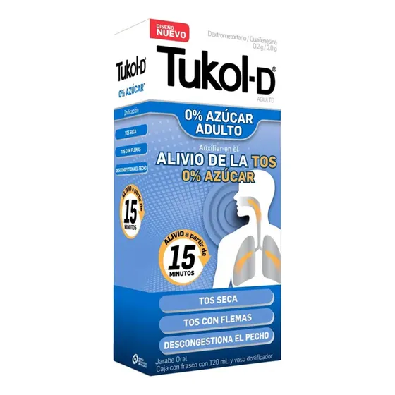 Tukol-d Adulto Diabetes Jarabe 0,2 G/2 G/100 Ml, 1 Frasco 120 Ml + Vaso Dosificador