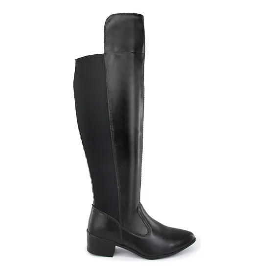 Bota Cano Longo Panturrilha Grossa Plus Size Com Zíper 