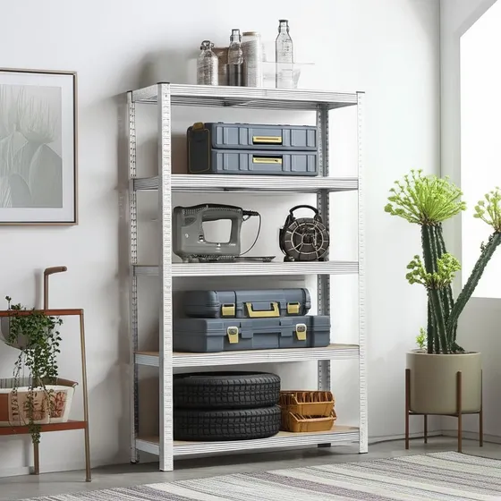 Estante estante yep Repisa armable YEP1028 plateado cromado - 90cm x 180cm x 40cm y 0.7cm de espesor - soporta hasta 60kg