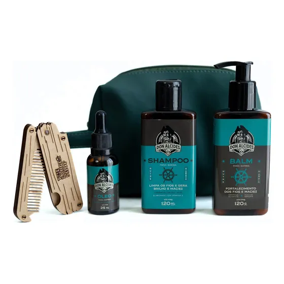 Kit Para Barba Shampoo + Balm + Óleo Don Alcides Calico Jack