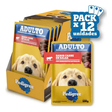 Pedigree Alimento Húmedo Sobrecito Perro Adulto Carne 12un