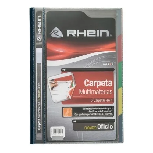 Archivador Carpeta Vinílica Multimateria Rhein 5 Separadores