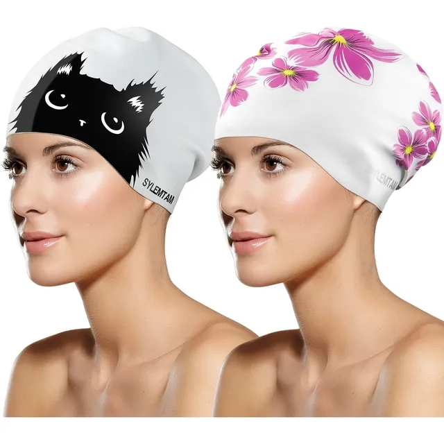 Gorro Natacion Para Dama Lindo Gato Pelo Largo Margarita