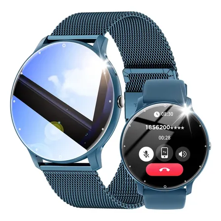 Smartwatch FoxBox BW0223 Azul-Marinho de 45.5mm para Chamadas com 2 Pulseiras