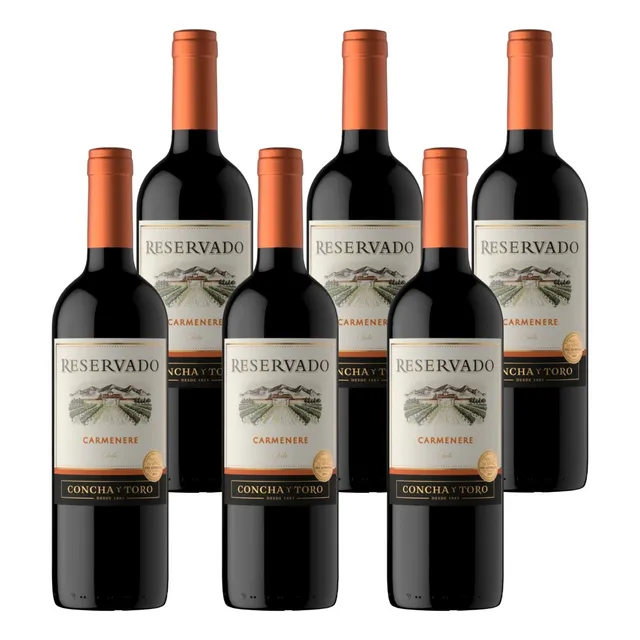 Vino Concha Y Toro Reservado Carmenere Botella 750 Ml X 6