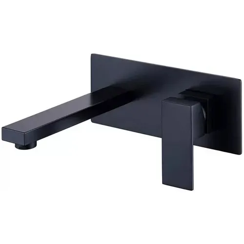 Monomando Grifo Mezcladora Llave Pared Para Baño Nioval 5314 Color Negro