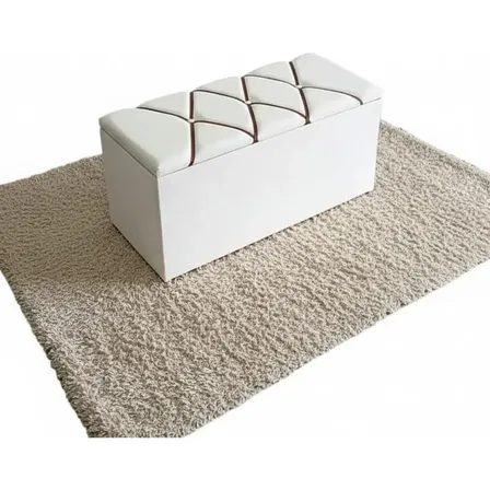 Recamier Baú 70cm-compacto,funcional E Elegante Bege Boucle