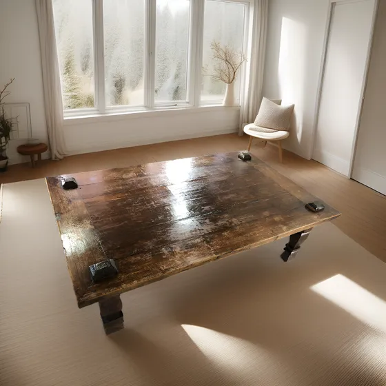 Mesa De Centro Rectangular Madera Maciza Caoba Ref. 100d