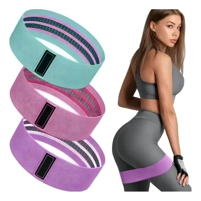 Hip resistence bands Set 3 Bandas Tela Elástica Loop Ligas De Ejercicio Gym