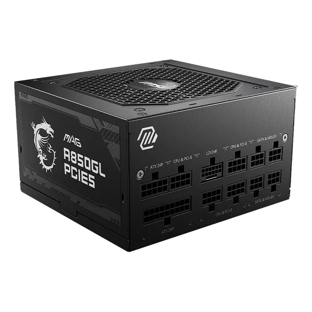 Fuente de poder para PC MSI MAG A850GL PCIE5 850W negra