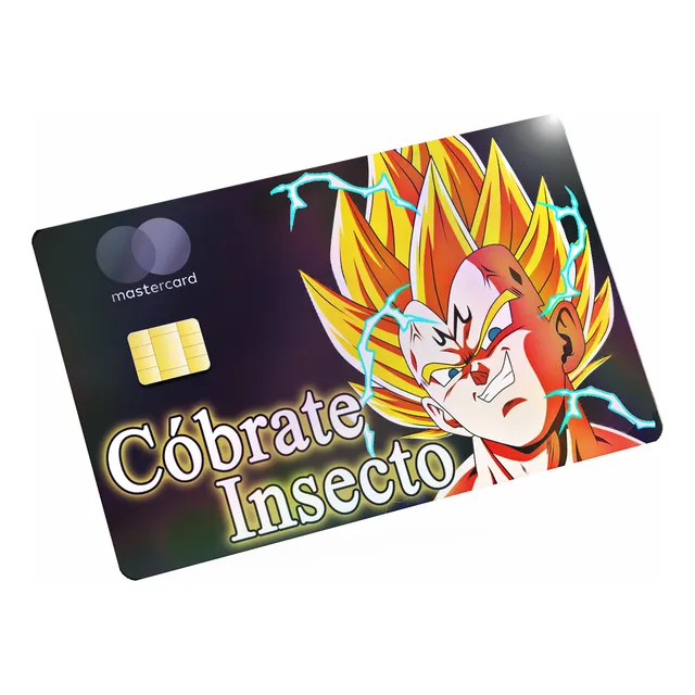 Sticker Tarjeta Bancaria Licencia Holográfico Vegeta Ssj