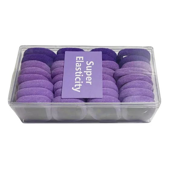 Set 32 colets color violeta gruesas para cabello elástico Bienok