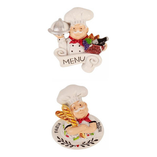 . 2 Piezas Chef Estatua Nevera Imán Resina Decoración . 2 Piezas Chef Estatua Nevera Imán Resina Decoración