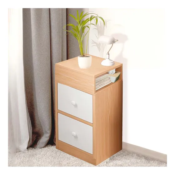 Buró Mesa Noche Recamara Moderno Minimalista Vintage Acabado Brillante Color Roble Kitul Home Burós De Cama