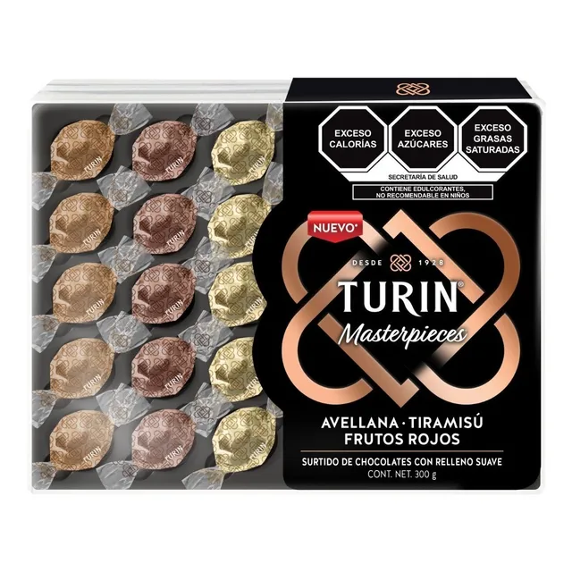 Chocolate Turín Masterpieces Iconic 3 Sabores 30 Piezas,300g