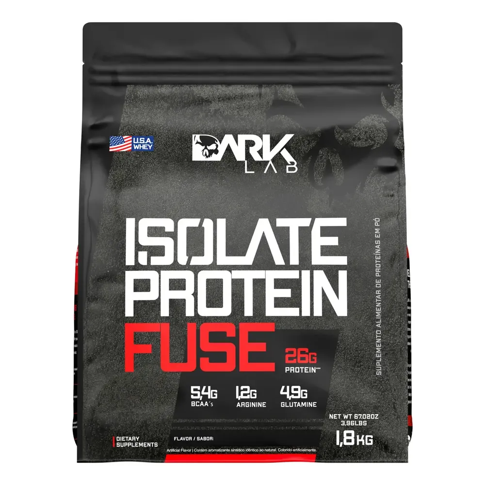 Whey Isolate Protein Fuse Refil 1,8kg Dark Lab - Mp Importad Sabor Creme de avelã