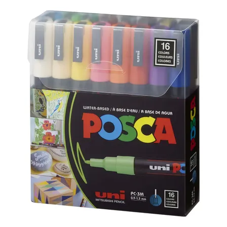 Marcadores Posca 3m Set 16 Colores Basicos Color Multicolor
