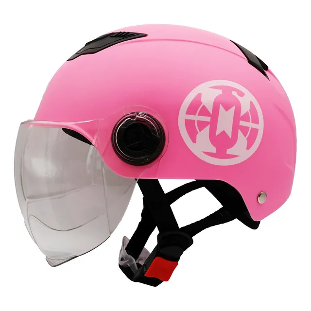 Casco Abierto Abatible Doble Gafa Ajustable Mate + Parche