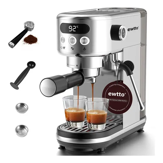 Ewtto Cafetera Portatil De Espresso Profesional De 20 Bares
