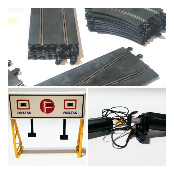 Scalextric Lote Tramos,cuenta Vueltas,pulsadores, Leer