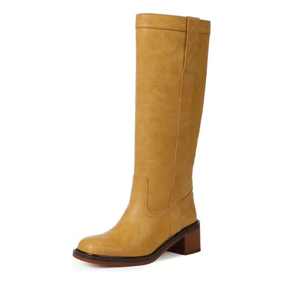 Botas Vaqueras Bojomaris Para Mujer, Anchas, De Pantorrilla,