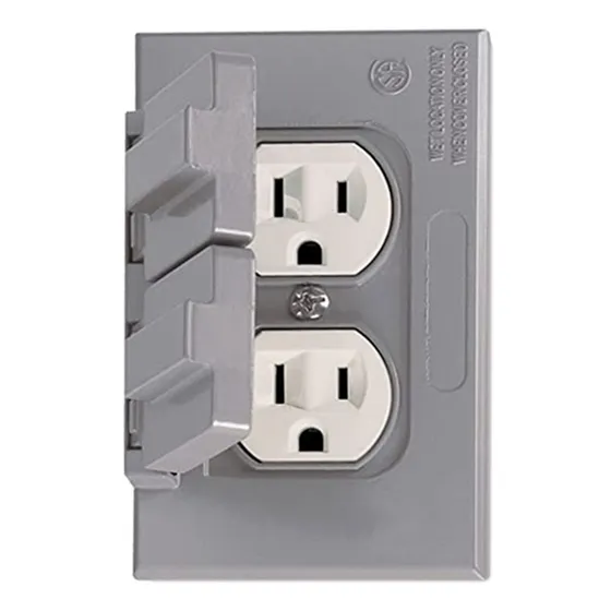 Placa Con Contacto Dúplex Para Exteriores Intemperie Ip65 