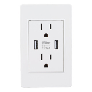 Toma De Corriente Del Americanos Para Pared Con Usb Blanco Toma De Corriente Del Americanos Para Pared Con Usb Blanco