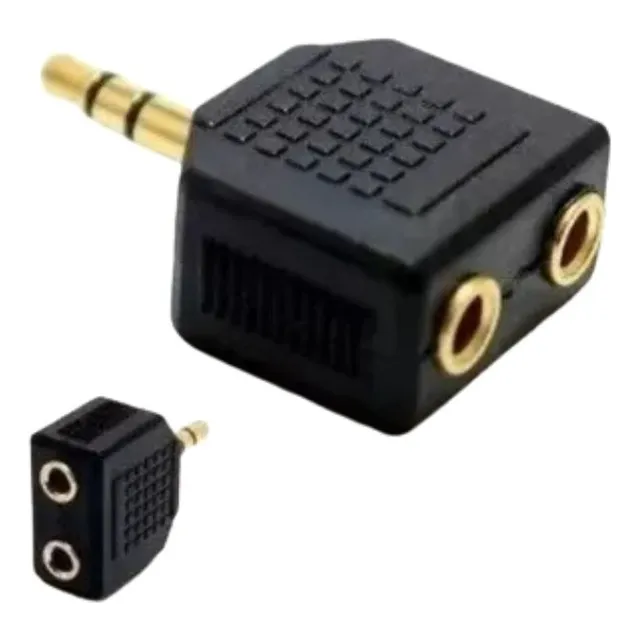Adaptador Duplicador Jack Auxiliar 3.5 Mm Macho A 2 Hembra