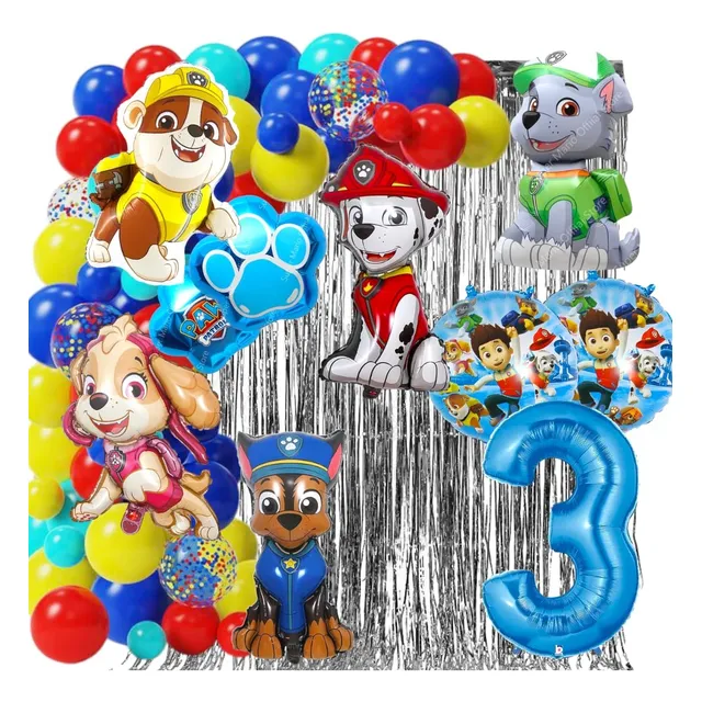 Combo Globos Fiesta Paw Patrol Patrulla Canina Cumpleaños