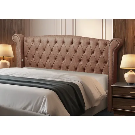Cabeceira Cama Box King Size Estofada Couro Sintético Grécia