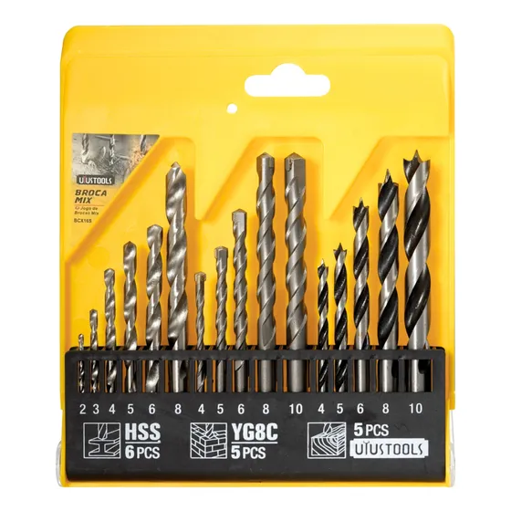 Juego Set De Brocas Madera Cemento Metal 16 Piezas Uyustools