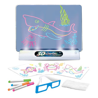 Pizarron Magico 3d Con Luces Led Plumones Lentes Y Dibujos Pizarron Magico 3d Con Luces Led Plumones Lentes Y Dibujos