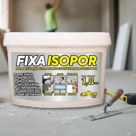 Cola Fixação Oroflex 1,8kg Para Isopor E Pvc Branco