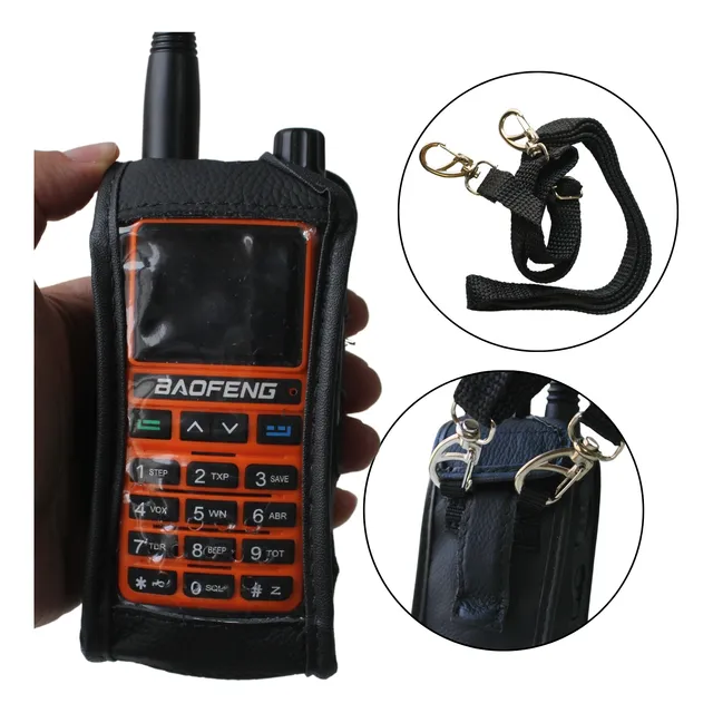 3 Capa Couro Super Proteção Rádio Ht Baofeng Uv17 Pro Uv17