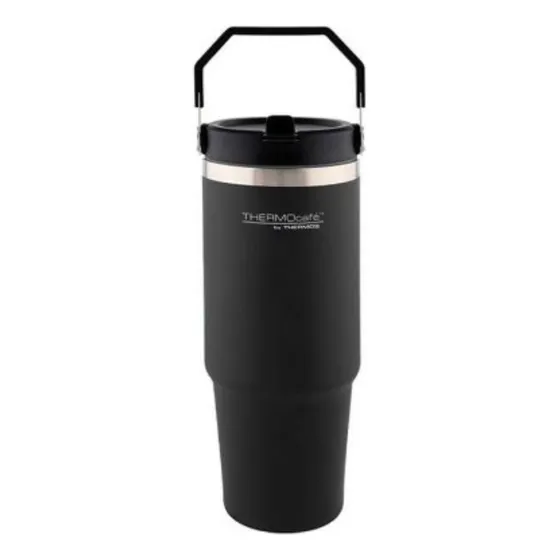 Termo Botella Térmica 880ml Travel Flip Acero Inoxidable Thermos Negro
