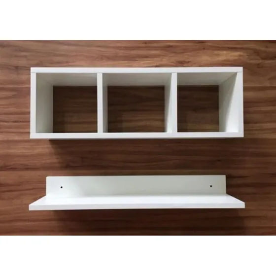 Nicho Prateleira Reta C\nicho Triplo Quarto Sala Mdf Branco