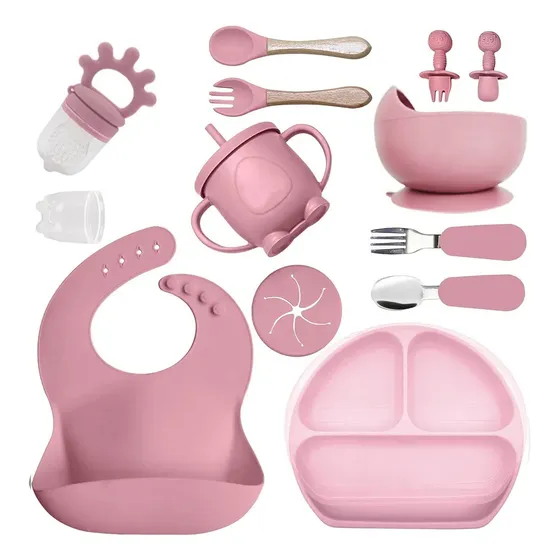 Platos Para Bébé Juego De Silicona Antiderrapante Cubiertos